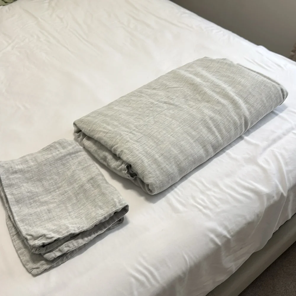 West Elm linen Gray Duvet Set